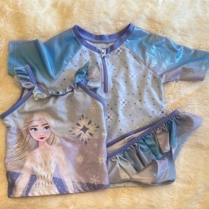 Disney Blue and Purple Rashguard Swim Set